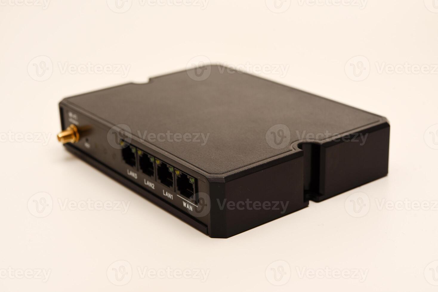 GSM modem. An Internet station with a SIM card. A black router on a white background. photo