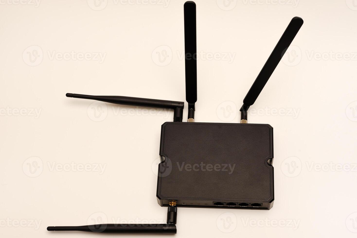 GSM modem. An Internet station with a SIM card. A black router on a white background. photo