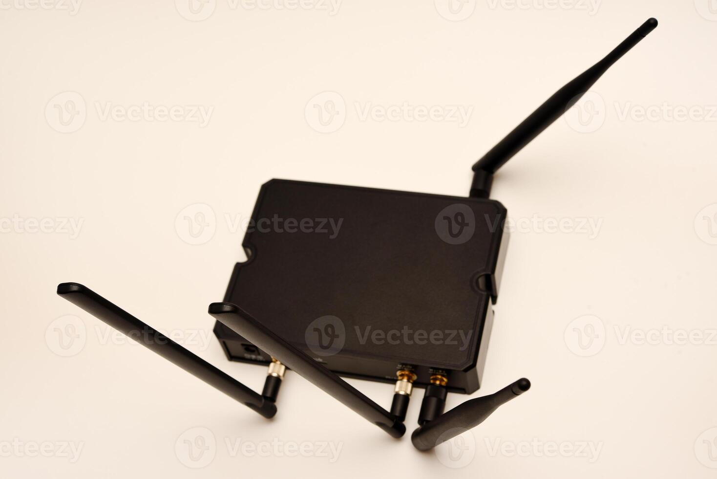 GSM modem. An Internet station with a SIM card. A black router on a white background. photo
