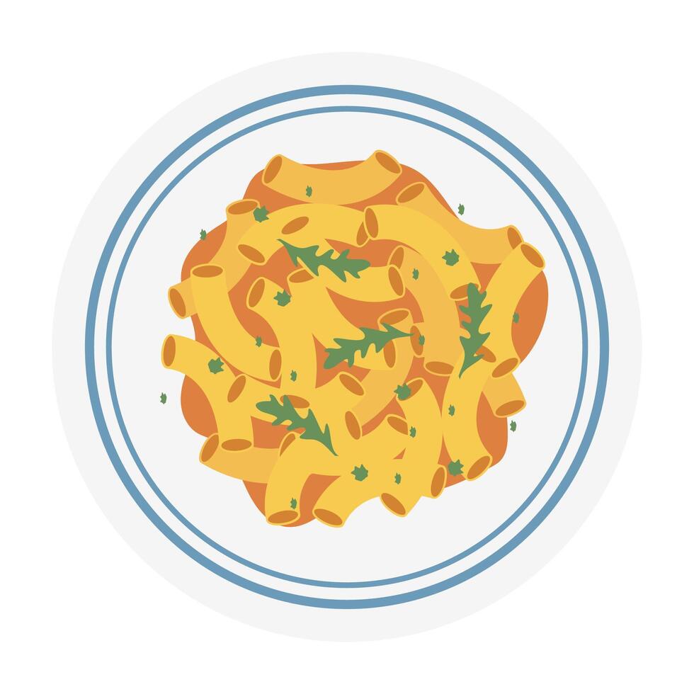 Flat Illustrated Pasta and Salad Combinations. vector