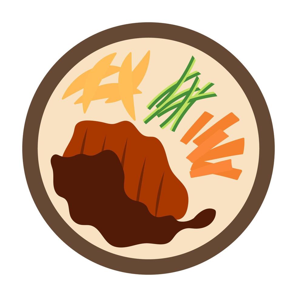 Flat Illustrated Healthy and Balanced Meals. vector