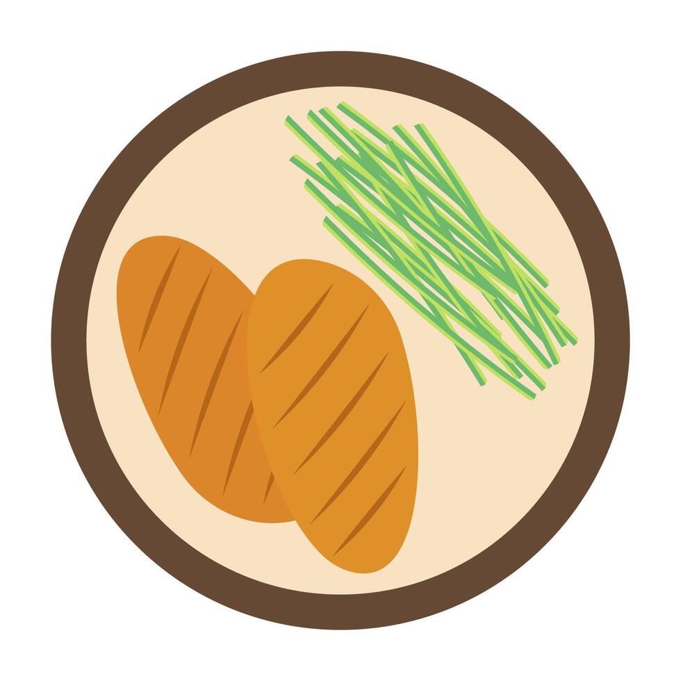 Flat Illustrated Healthy and Balanced Meals. vector