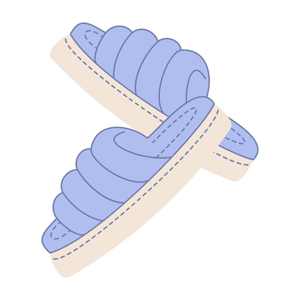 Cute and cozy house slippers with colorful style and soft texture vector