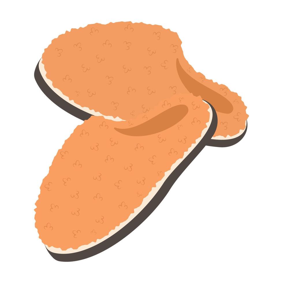 Cozy house slippers in various colors drawn on a white background vector