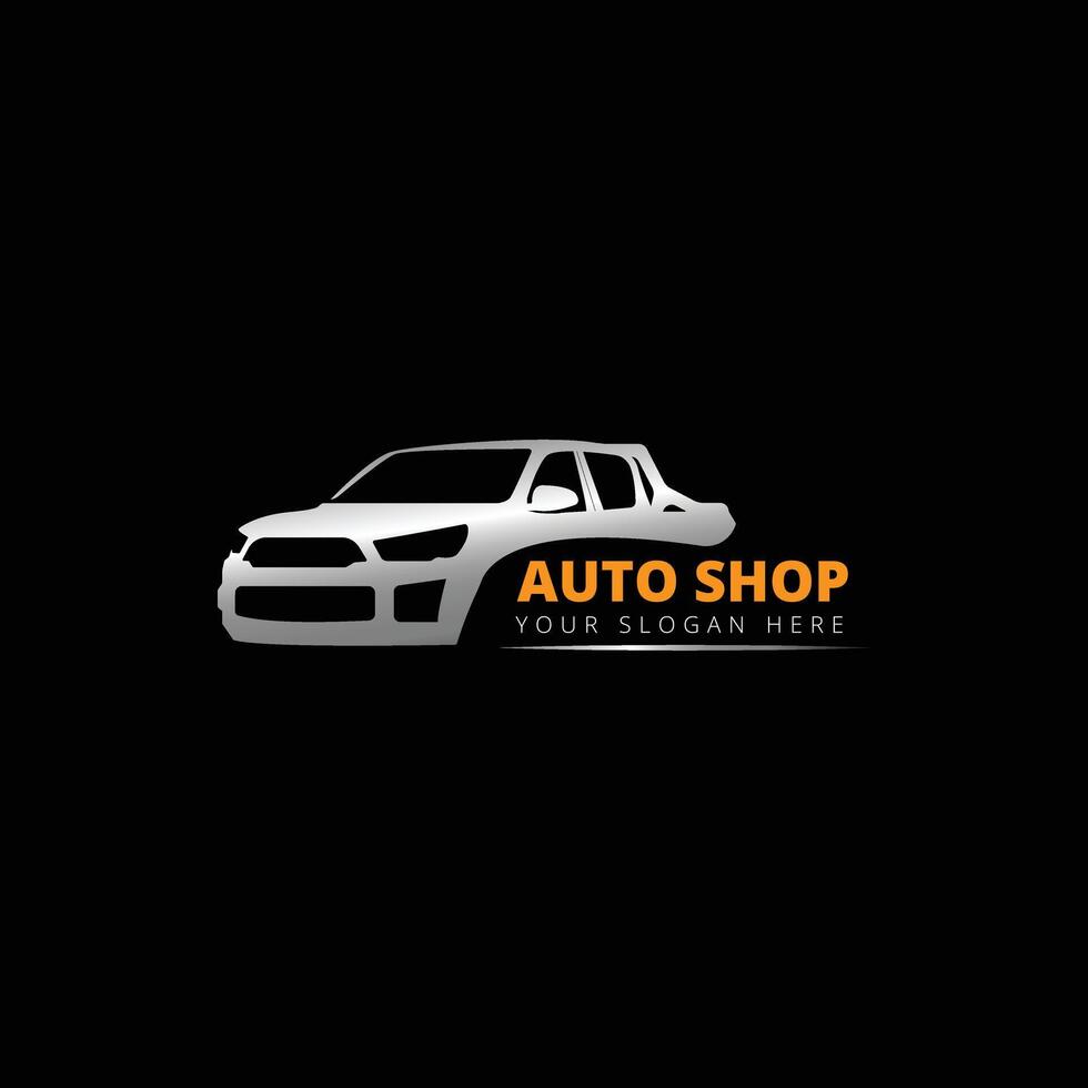 Auto shop logo design template vector