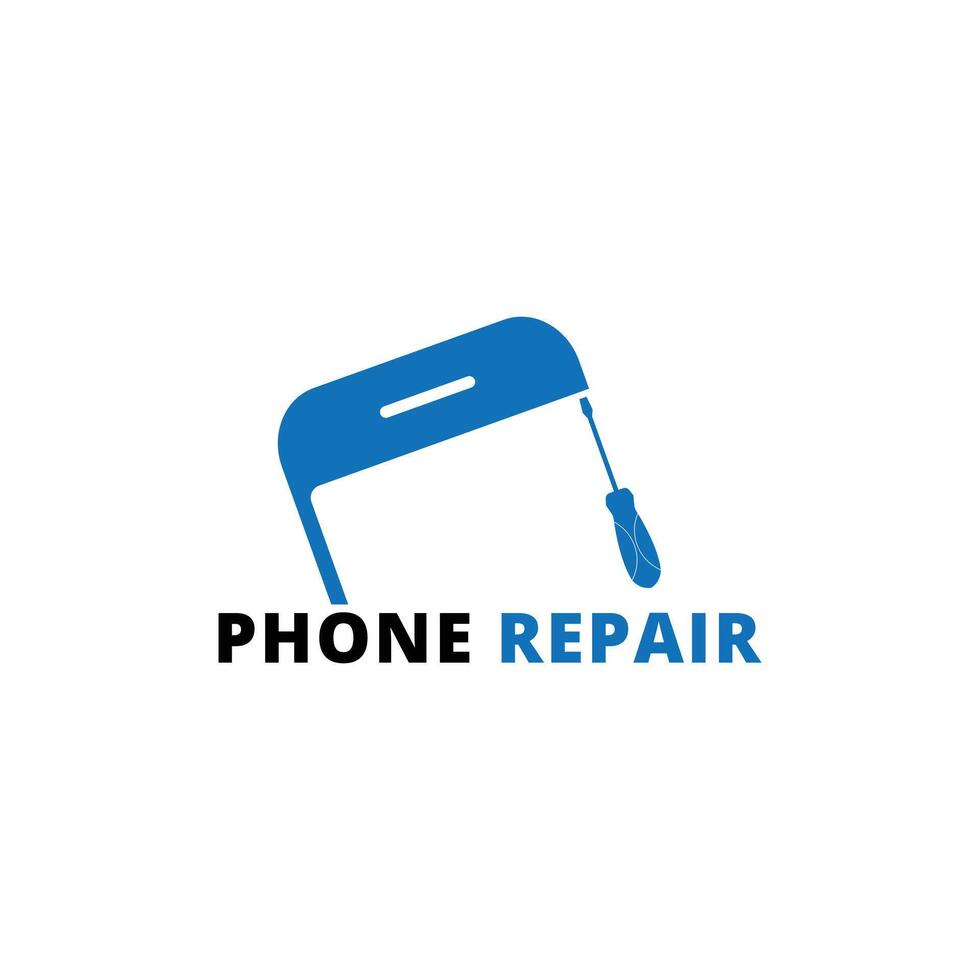 Smart phone device repair symbol, logo, icon, sign template for your service. vector