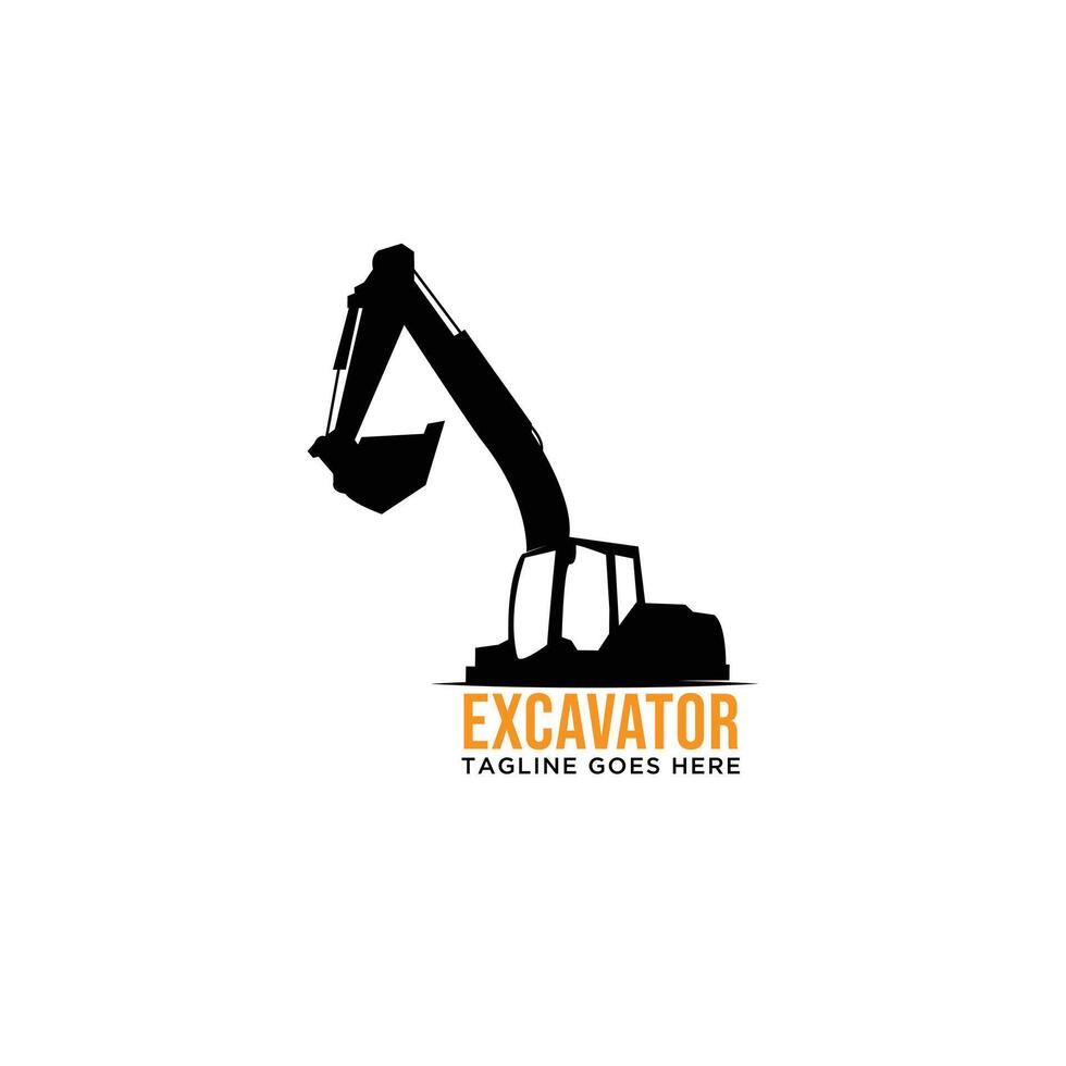 Excavator construction logo concept template vector