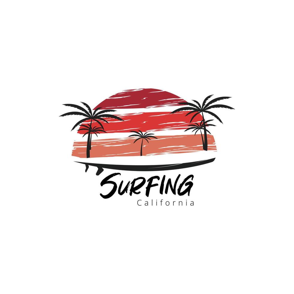 Surfing logo. Summer Surfing Illustration design vector