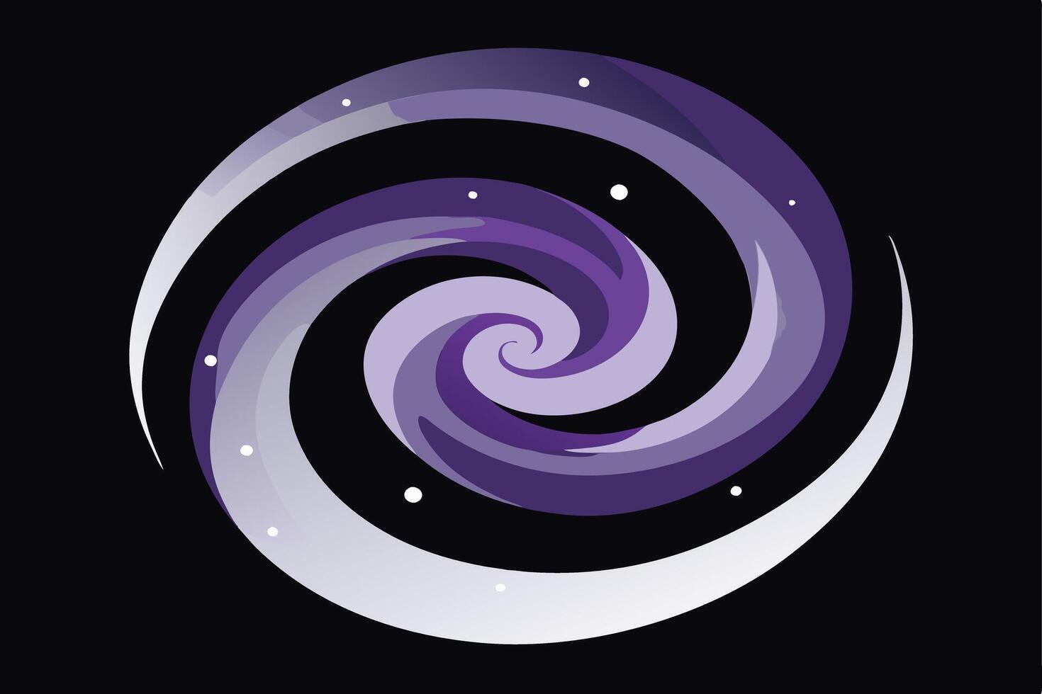 Abstract Spiral Galaxy Design in Purple and Gray. vector