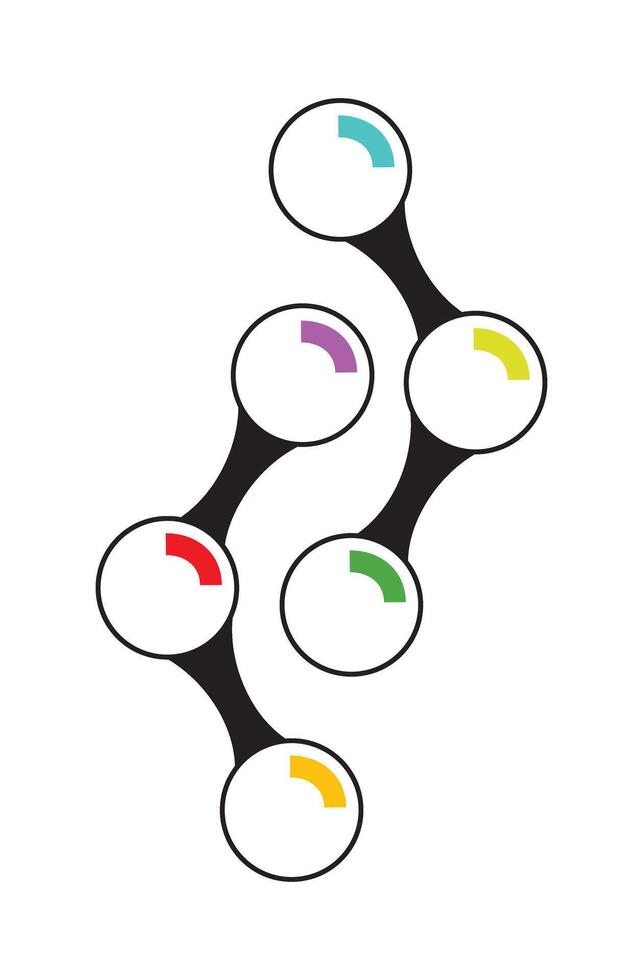 Minimalist Abstract Molecular Network Design with Colorful Accents Modern Illustration vector