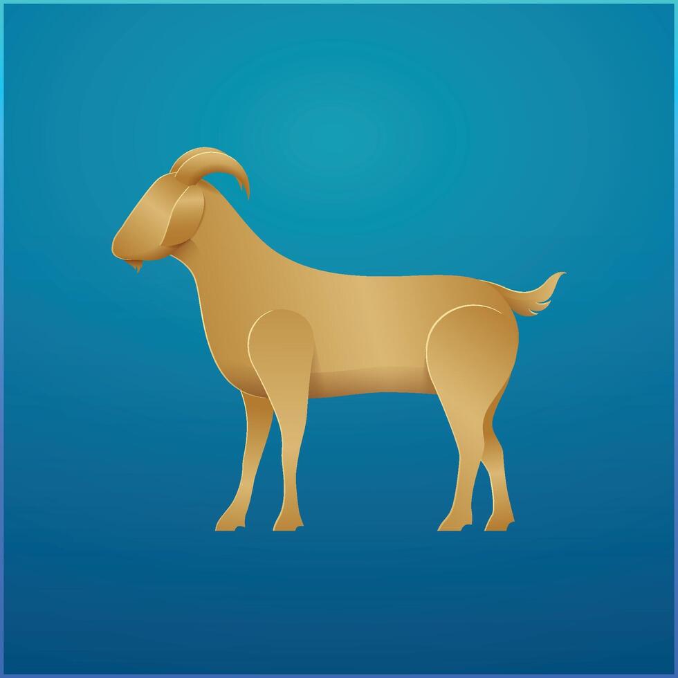 goat illustration for Islamic design on Eid al-Adha vector