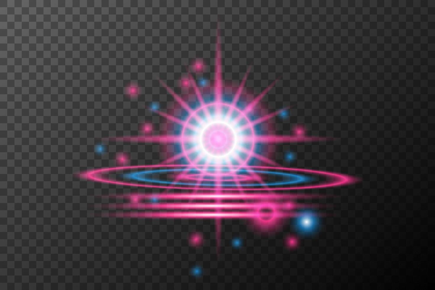 a glowing pink star with blue and red lights on background vector