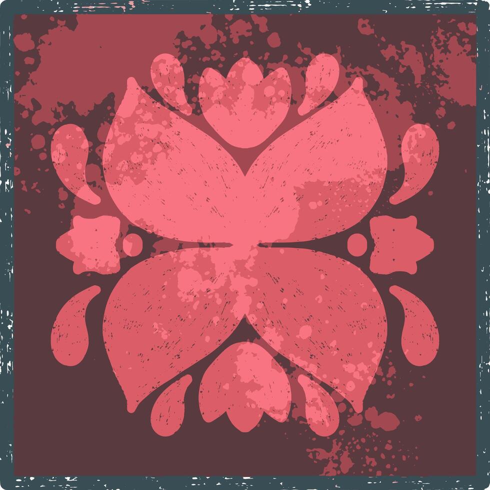 a flower icon in grunge style vector