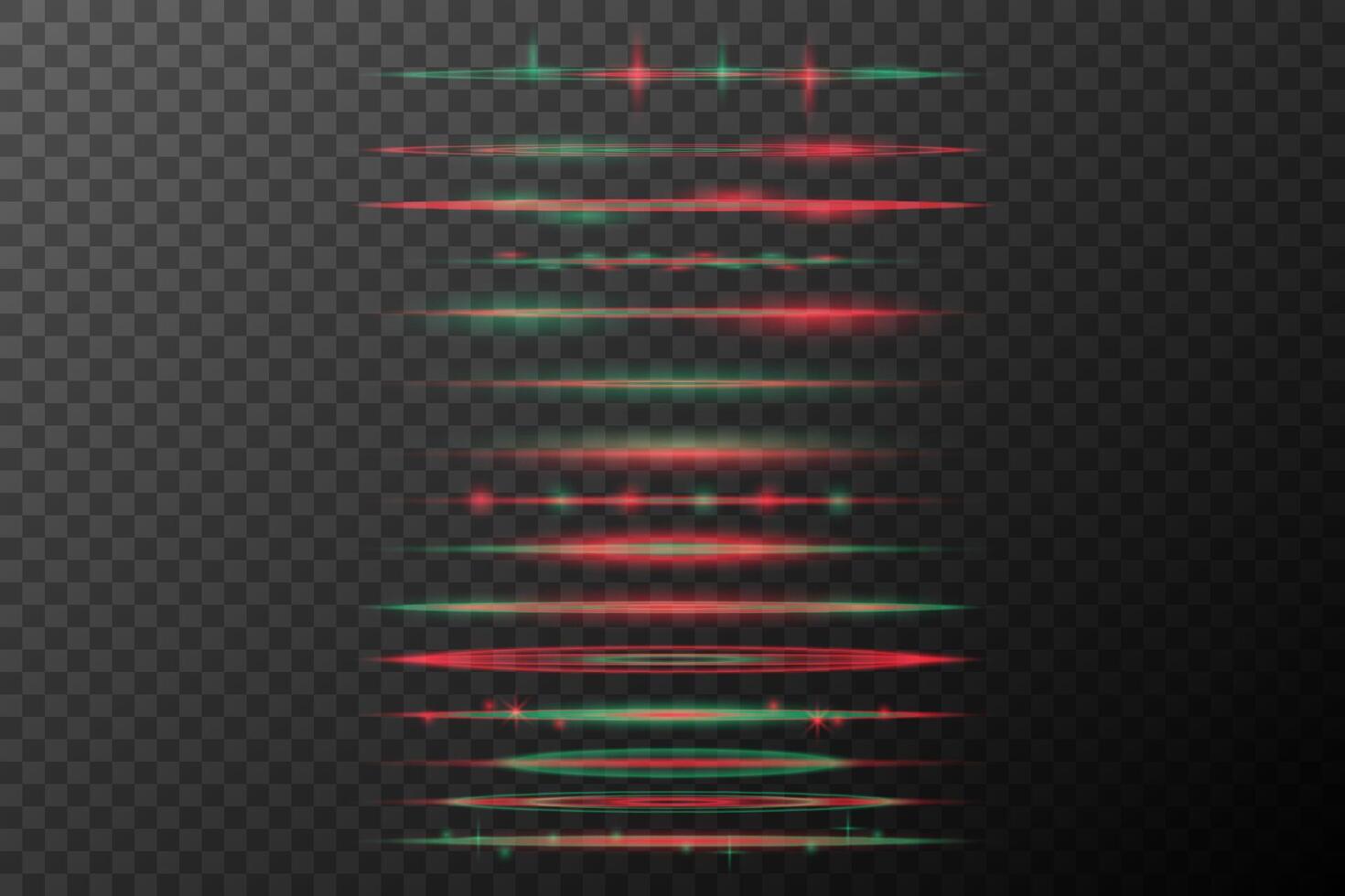 a set of red and green lights on background vector