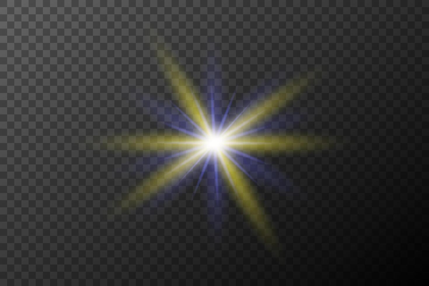 a bright star with a yellow and blue light on background vector