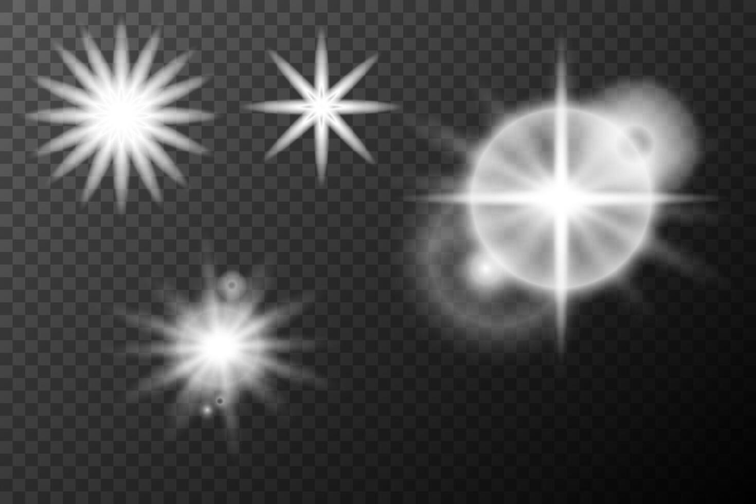 a set of four white stars vector
