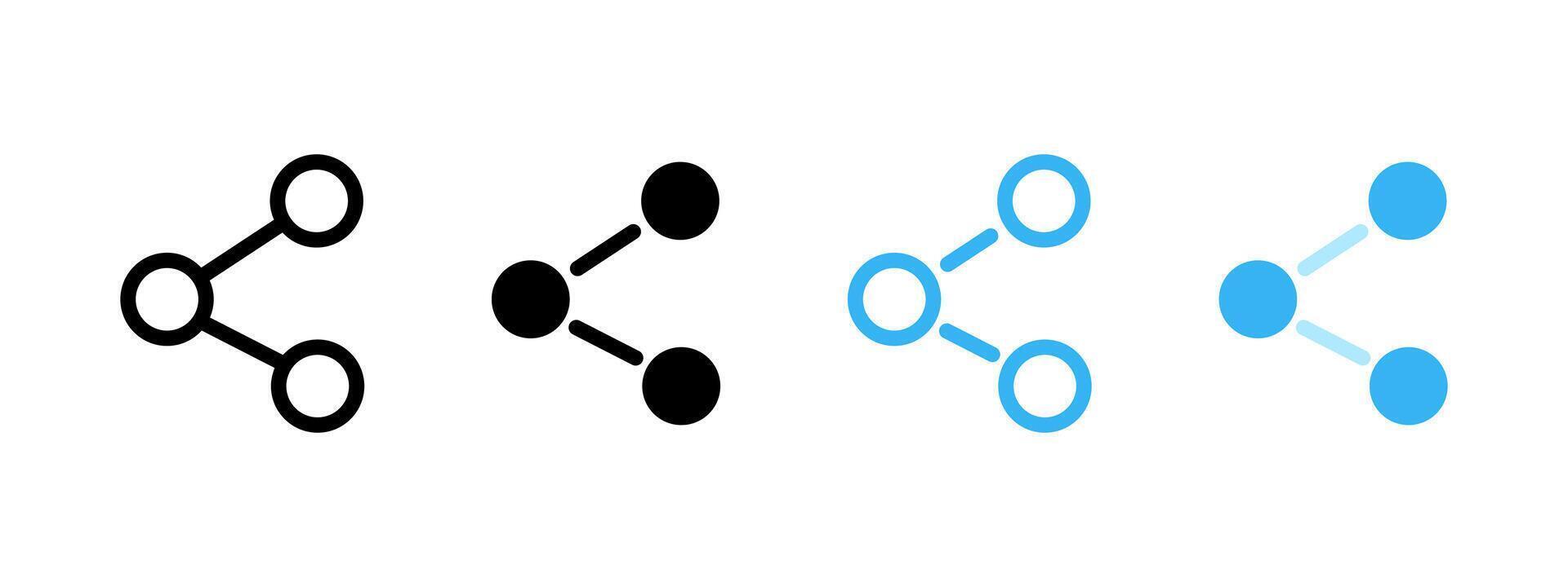 Share link button icon set. Network connection symbol. Hyperlink illustration. Web or App interface element. Social media publish button. Content sharing sign. Cyberspace community pictogram. vector