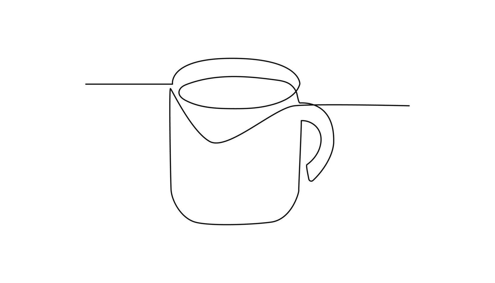 coffee cup continuous one line drawing abstract vector