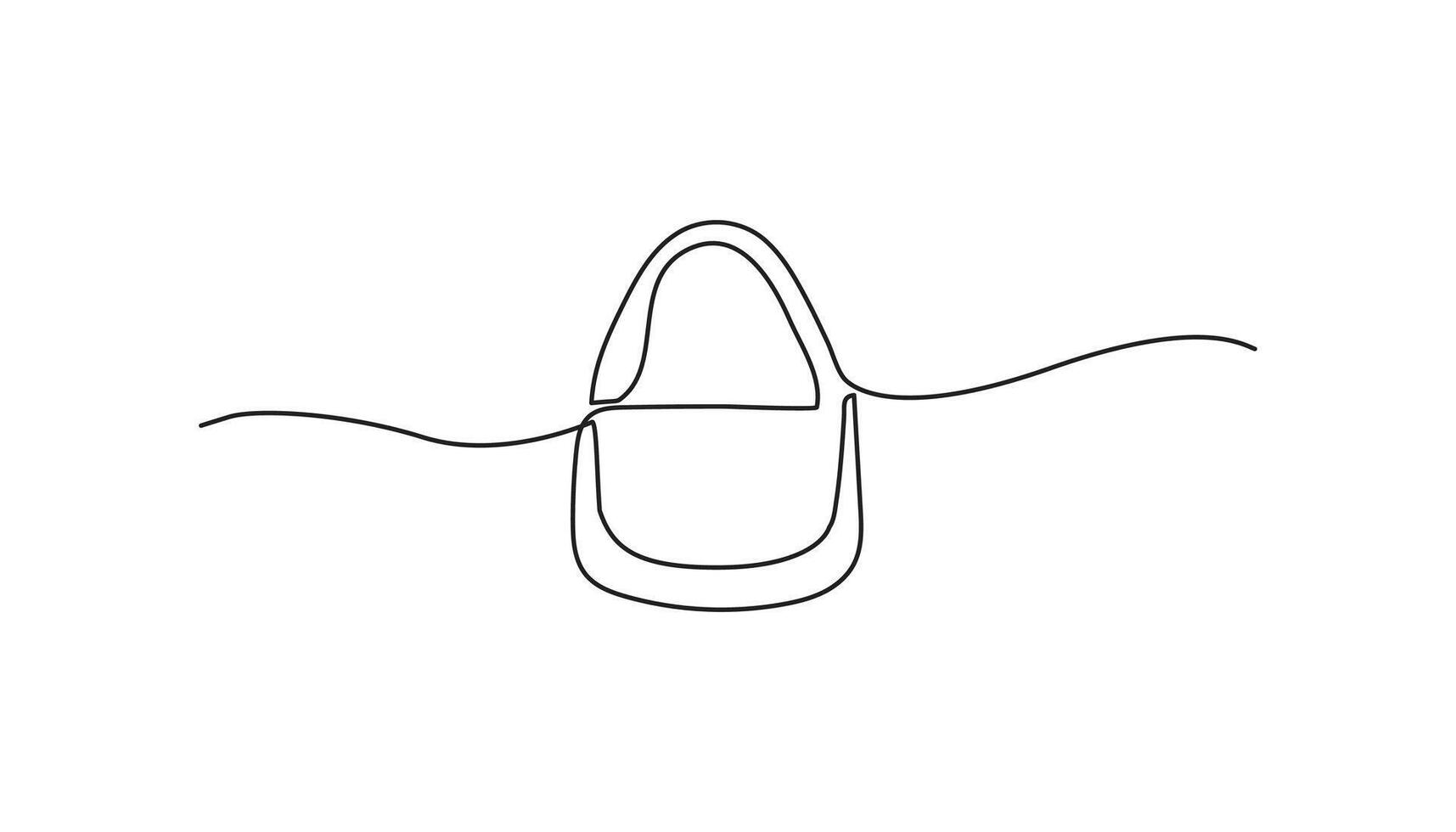 ladies bag continuous one line drawing vector