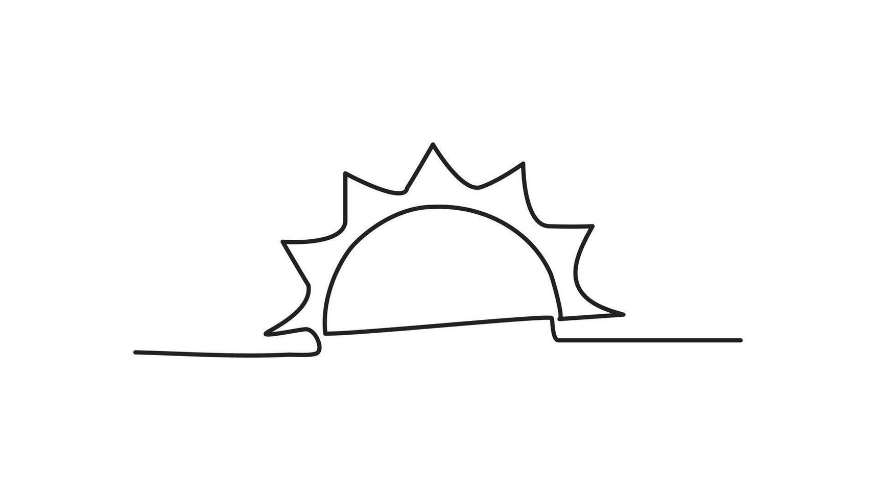 sun continuous one line drawing vector