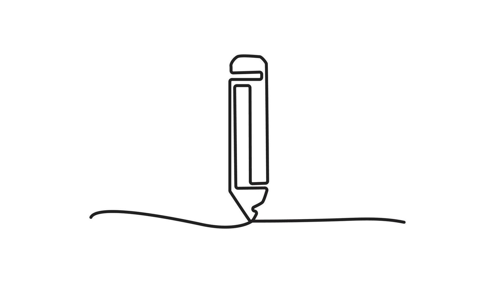pencil continuous one-line drawing abstract style vector