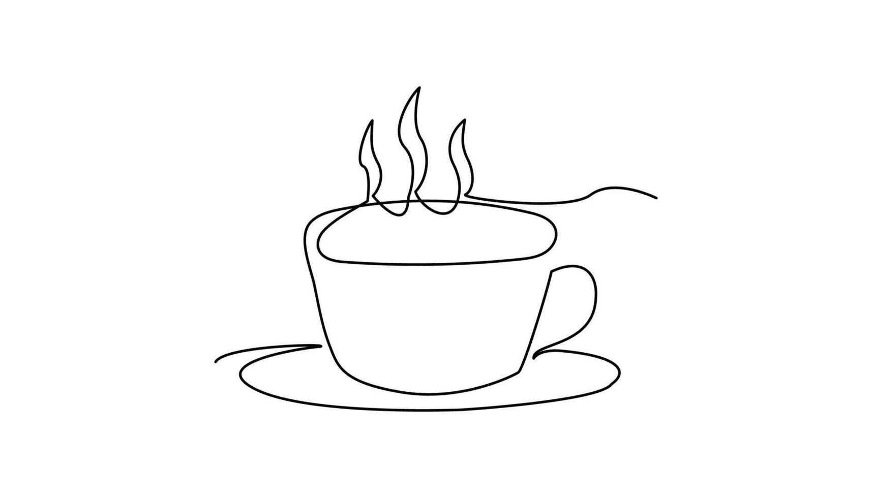 coffee cup continuous one line drawing drinking coffee vector