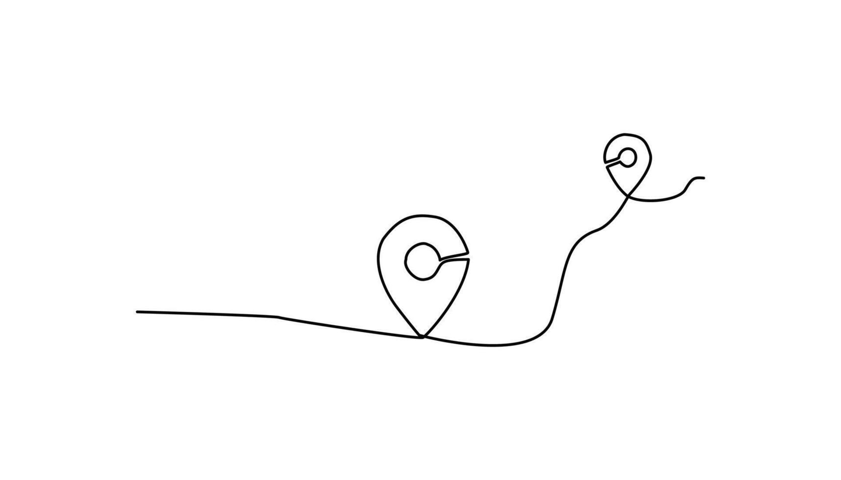 location continuous one line drawing line map vector
