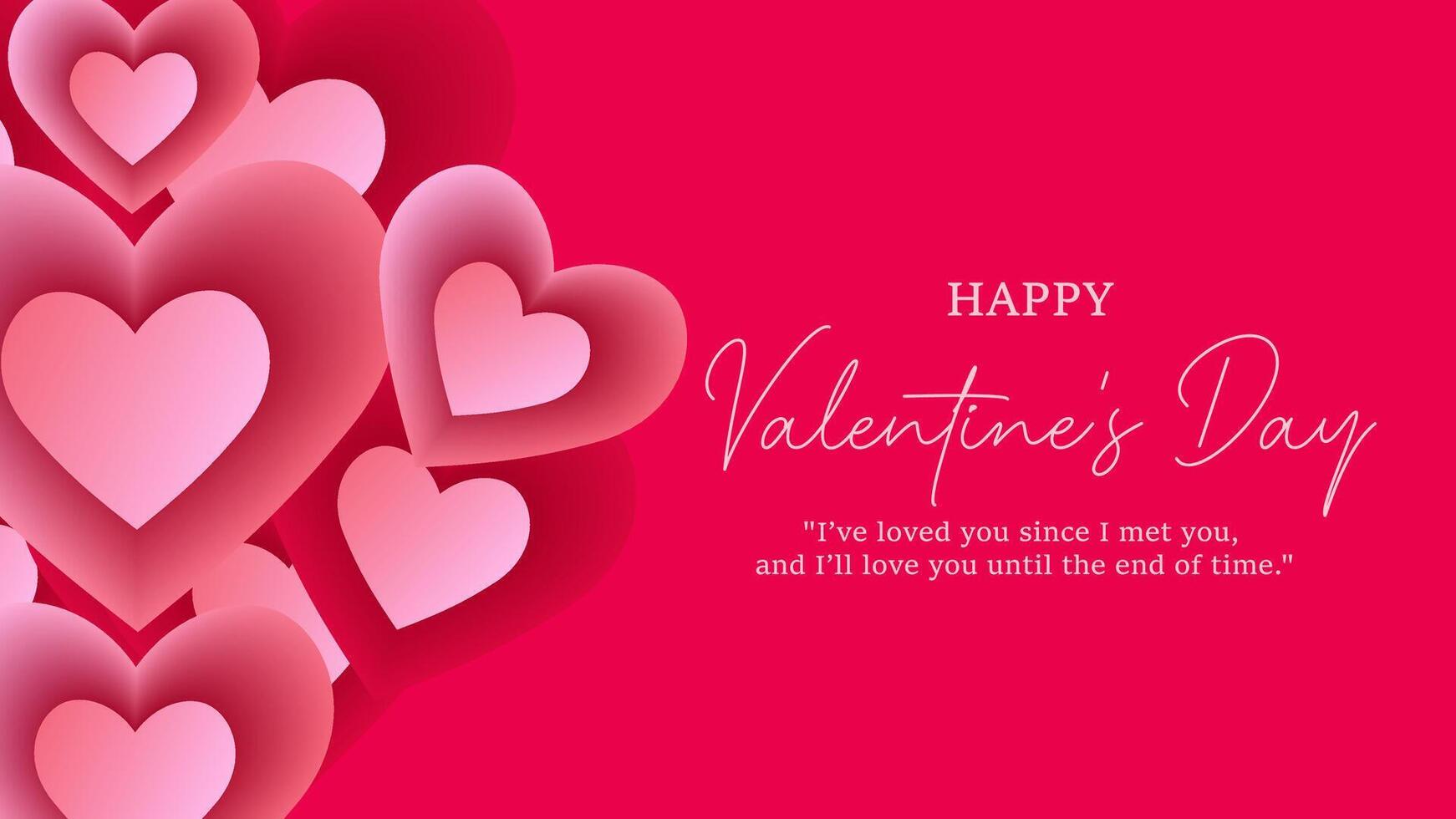 Valentine's Day sale banner with red hearts. illustration. vector