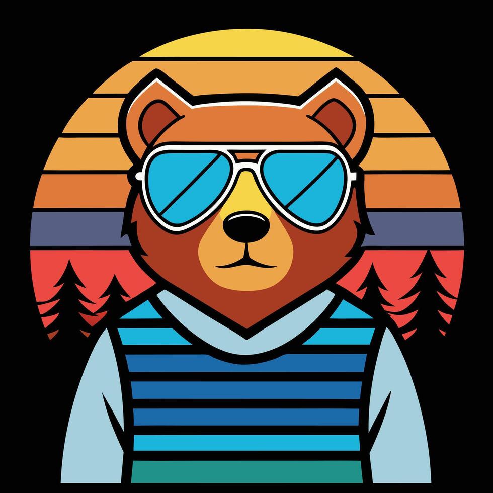 Brown bear cartoon illustration vector