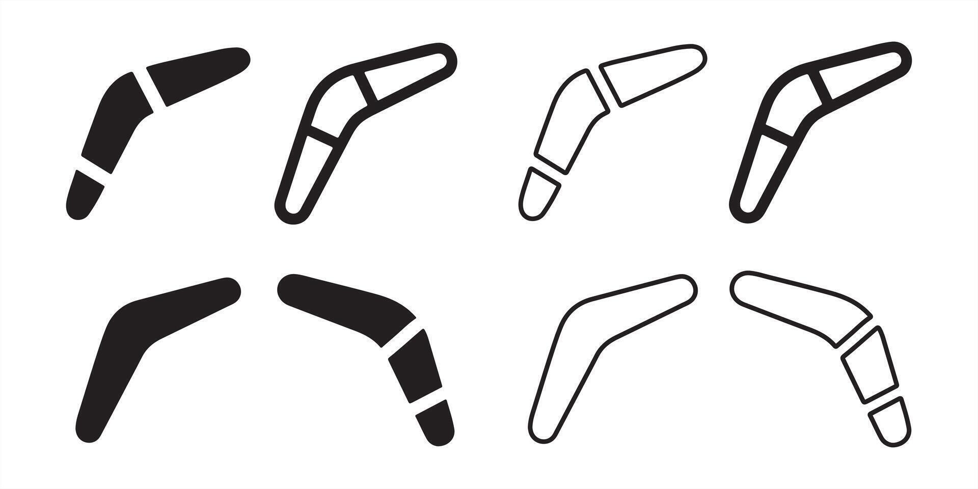 Boomerang Icon . Native Australian weapon or sport equipment. Children boomerang toy for outdoor activity games. vector