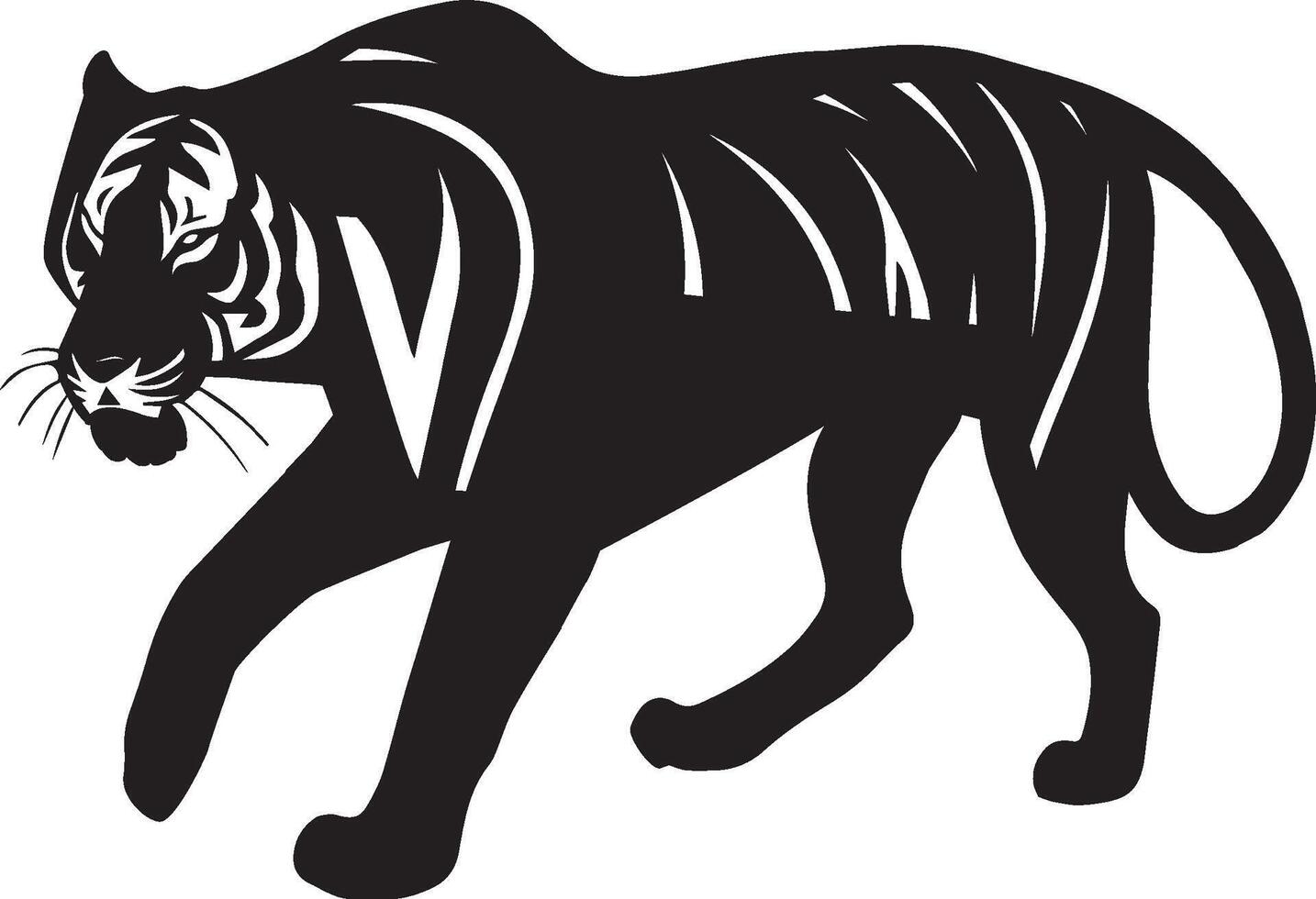 A Black tiger printable high quality EPS file vector