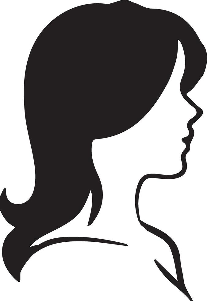 a silhouette of a woman's head vector