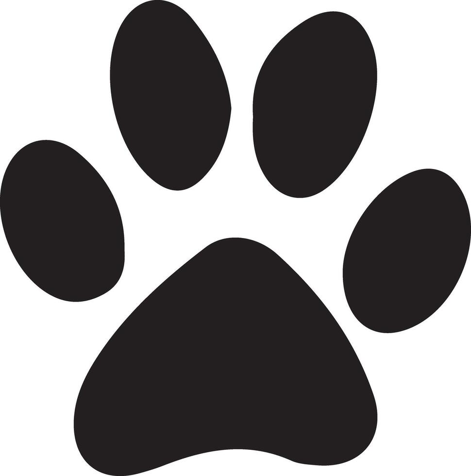 a black and white paw print on a white background vector