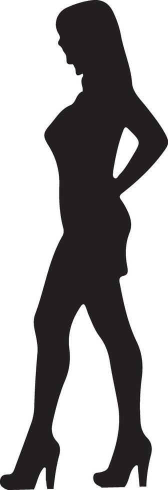 silhouette of a woman in high heels vector