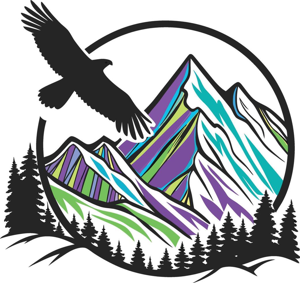 The logo for the mountain lodge vector