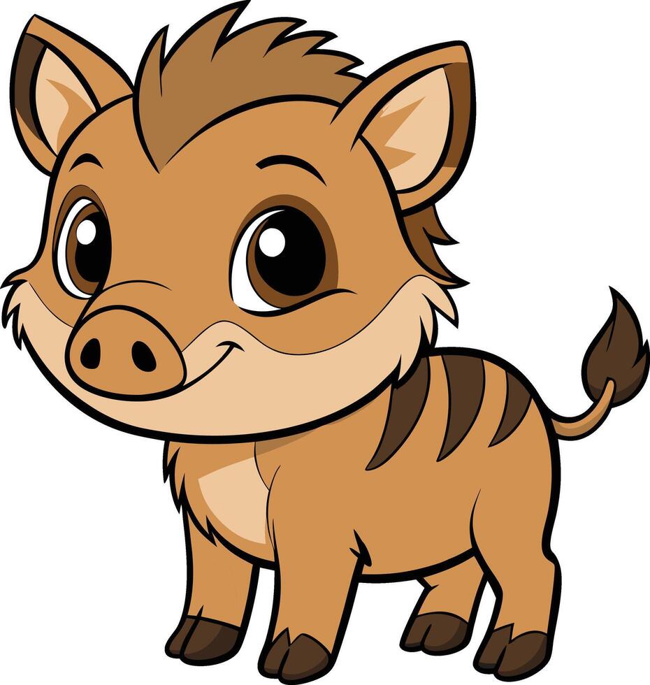Cute warthog cartoon vector
