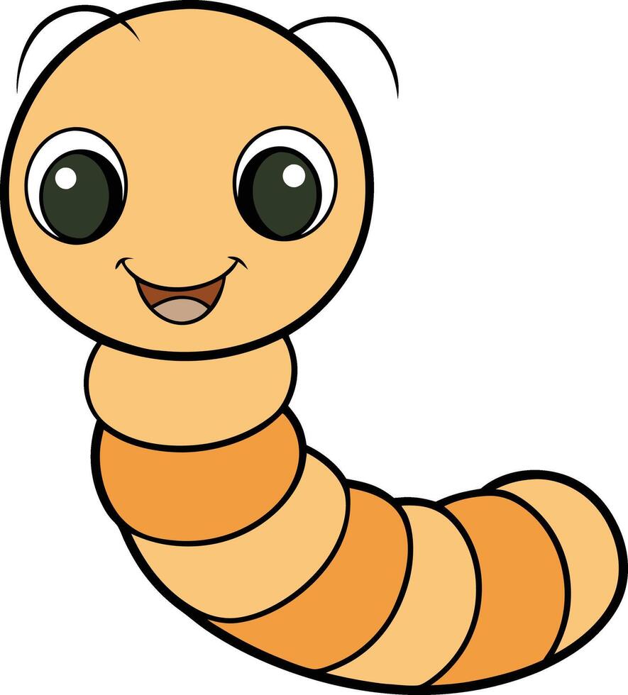 Cute cartoon worm vector