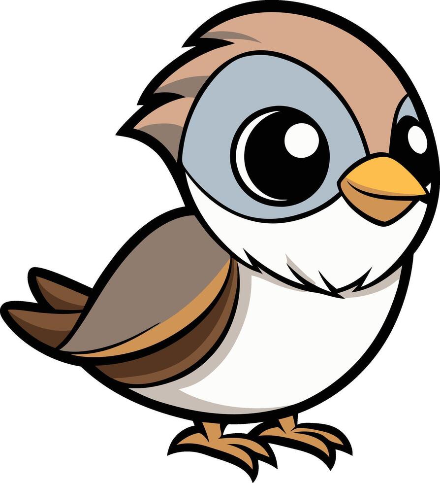 A cartoon bird with big eyes and a big beak vector
