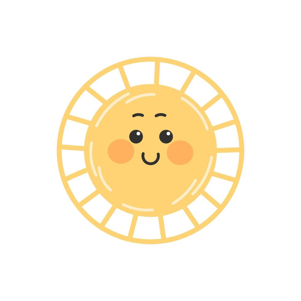 Cartoon Sun with a Happy Face vector