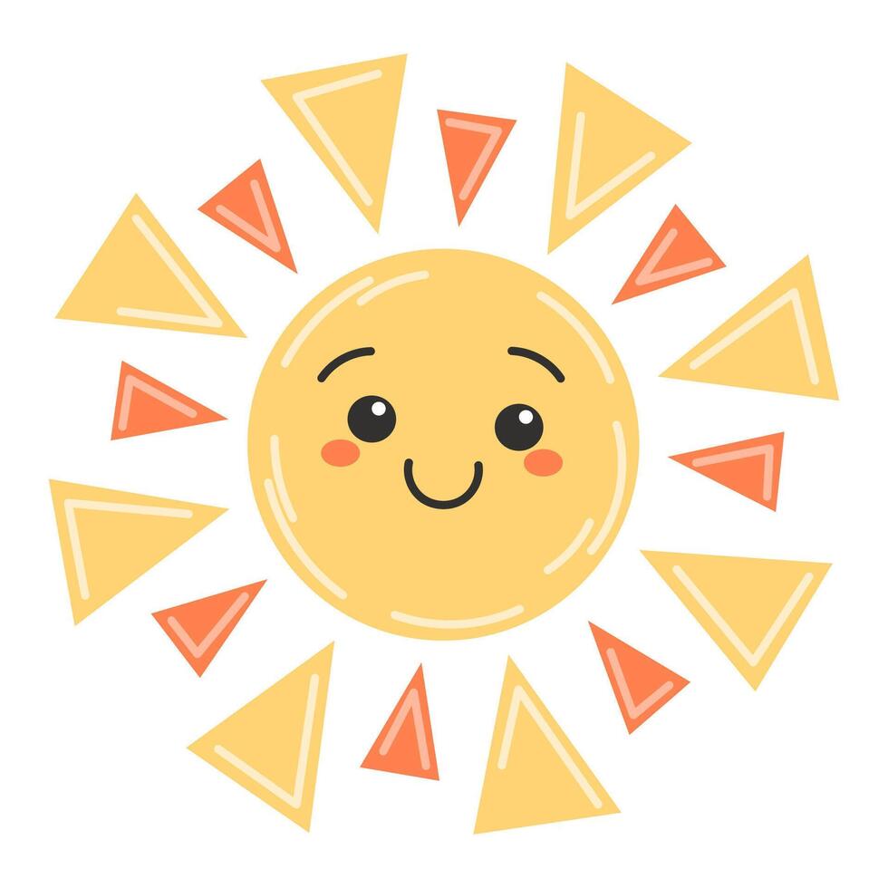 Bright Yellow Sun with a Happy Face vector