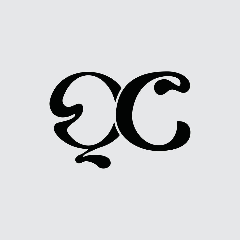 Initial letter QC logo design vector