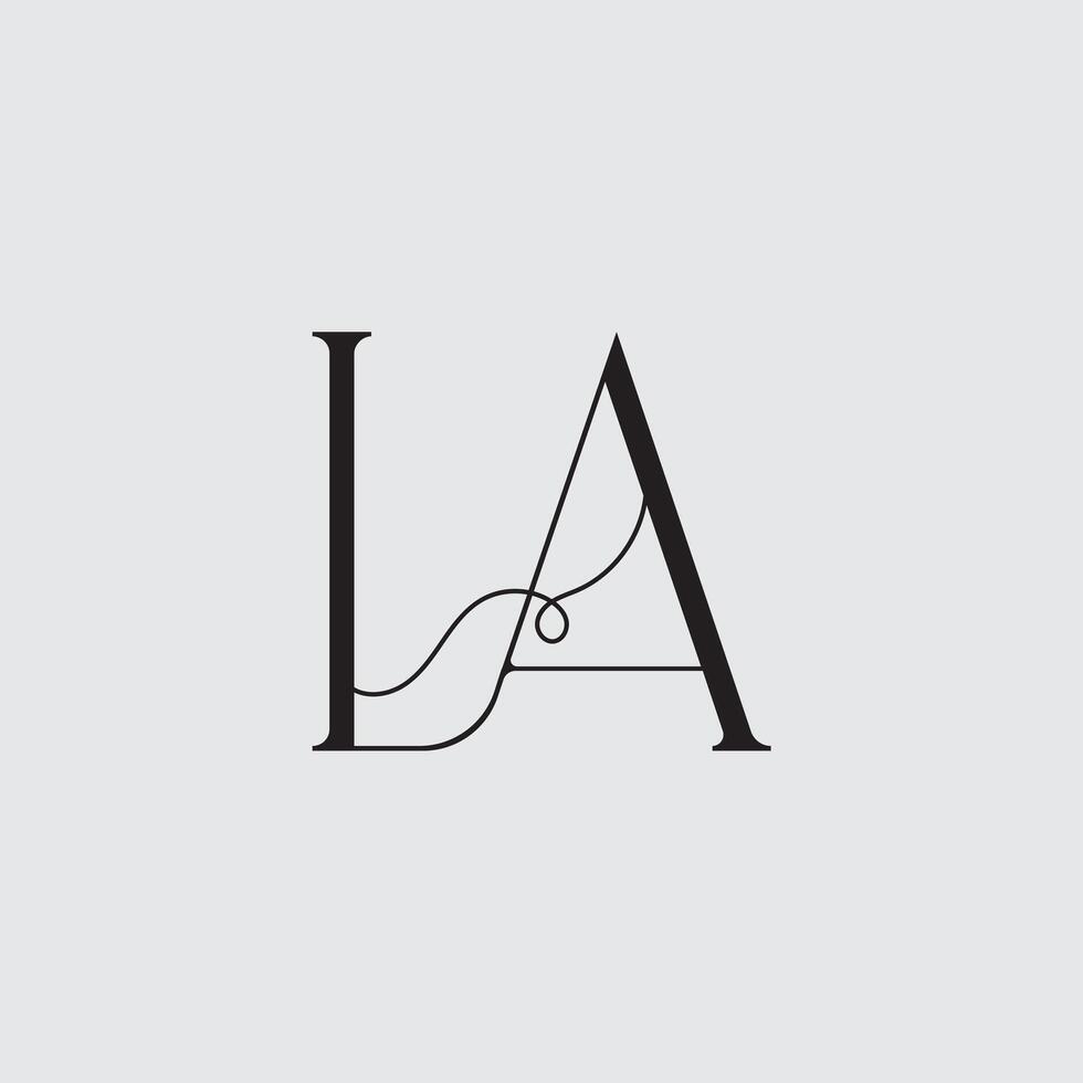 Initial letter LA logo design vector