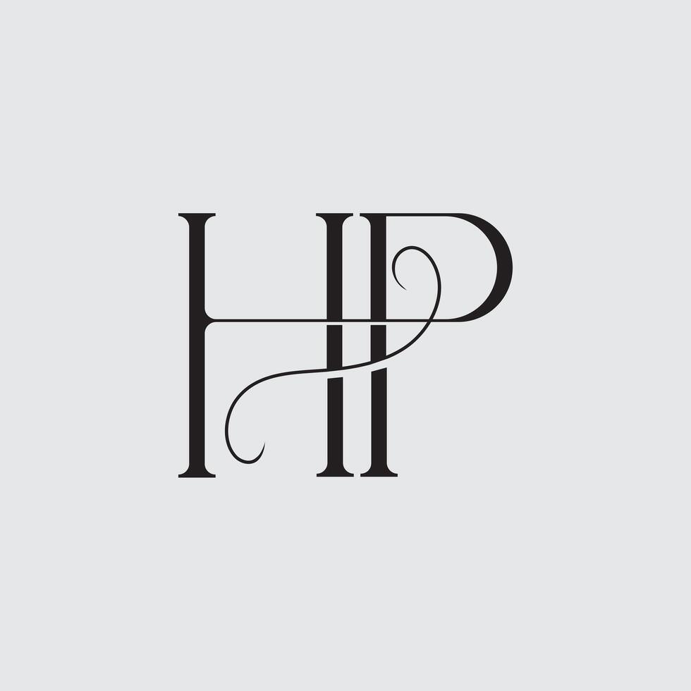 Initial letter HP logo design vector