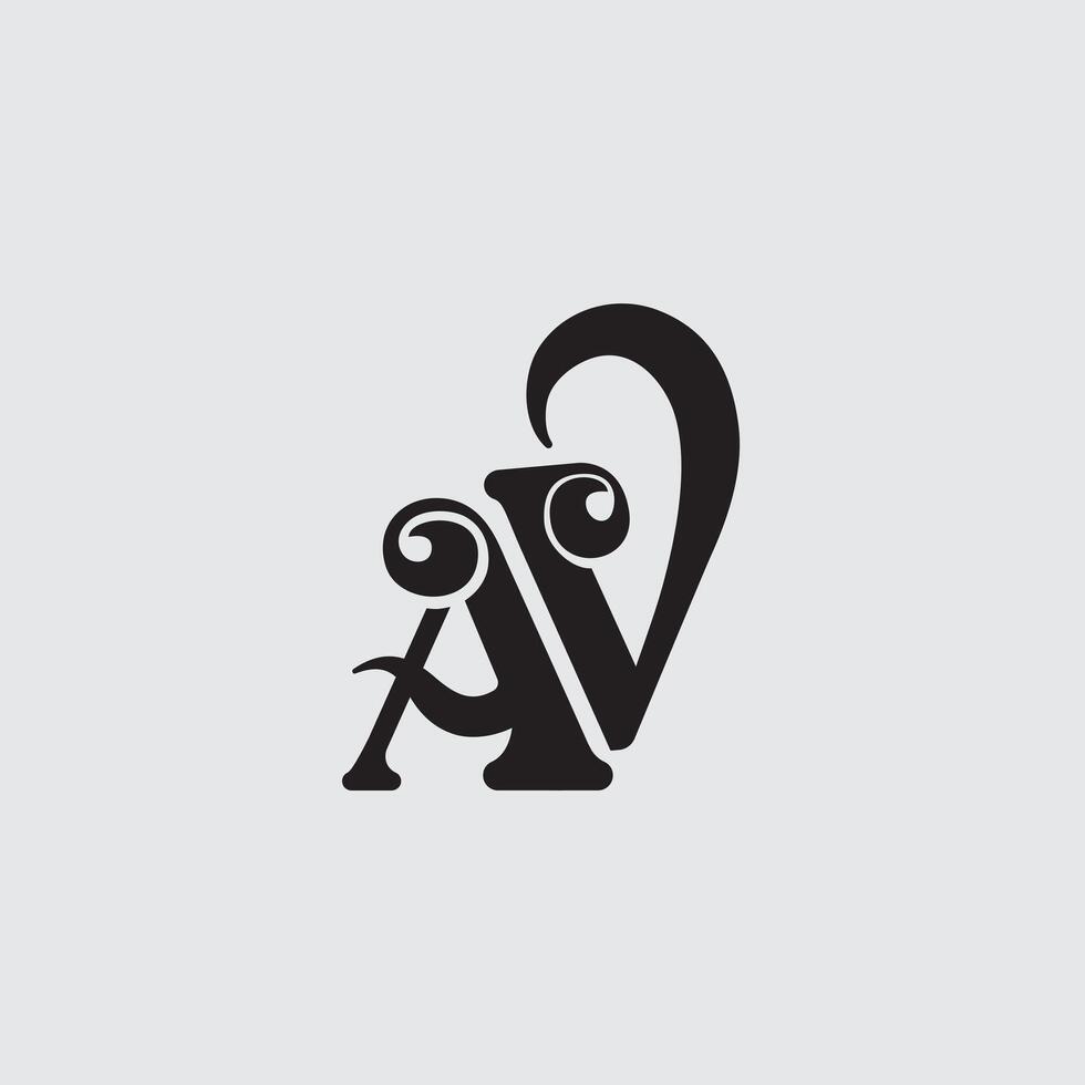 Initial letter AV logo design vector
