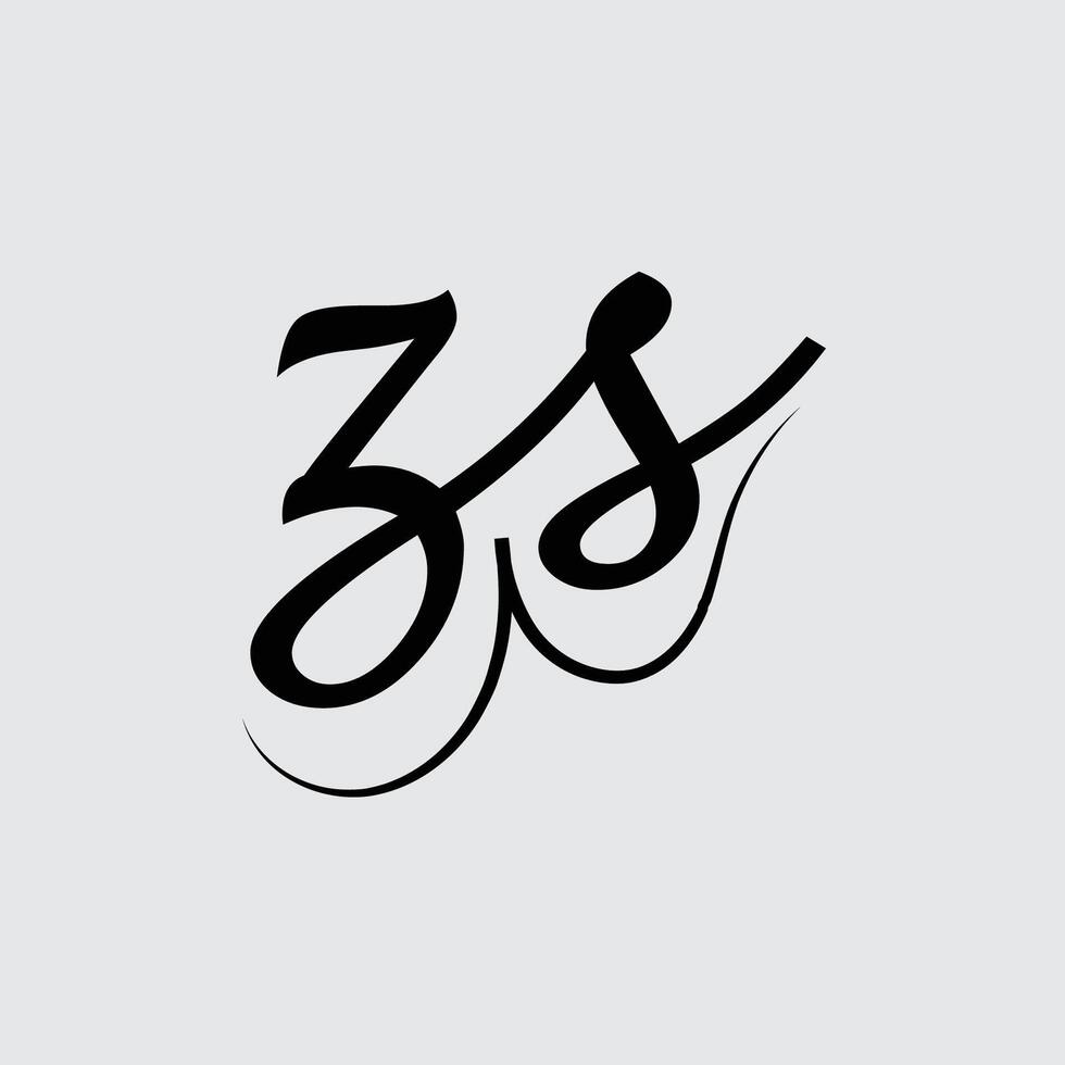 Initial letter zs logo design vector