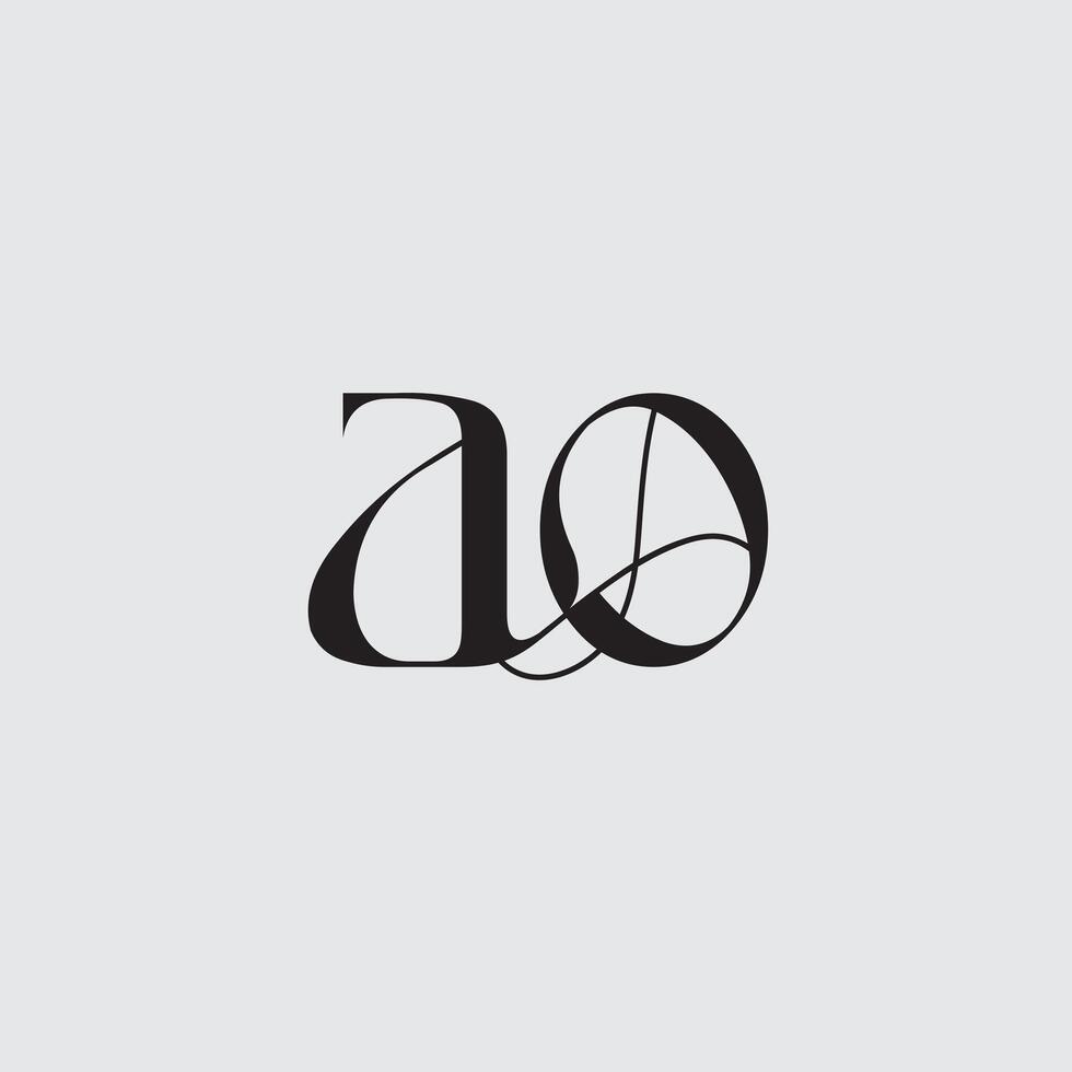 Initial letter ao logo design vector