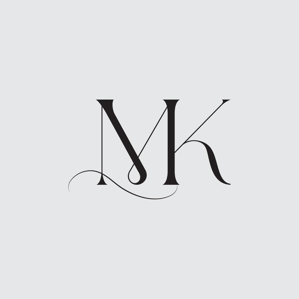 Initial letter MK logo design vector