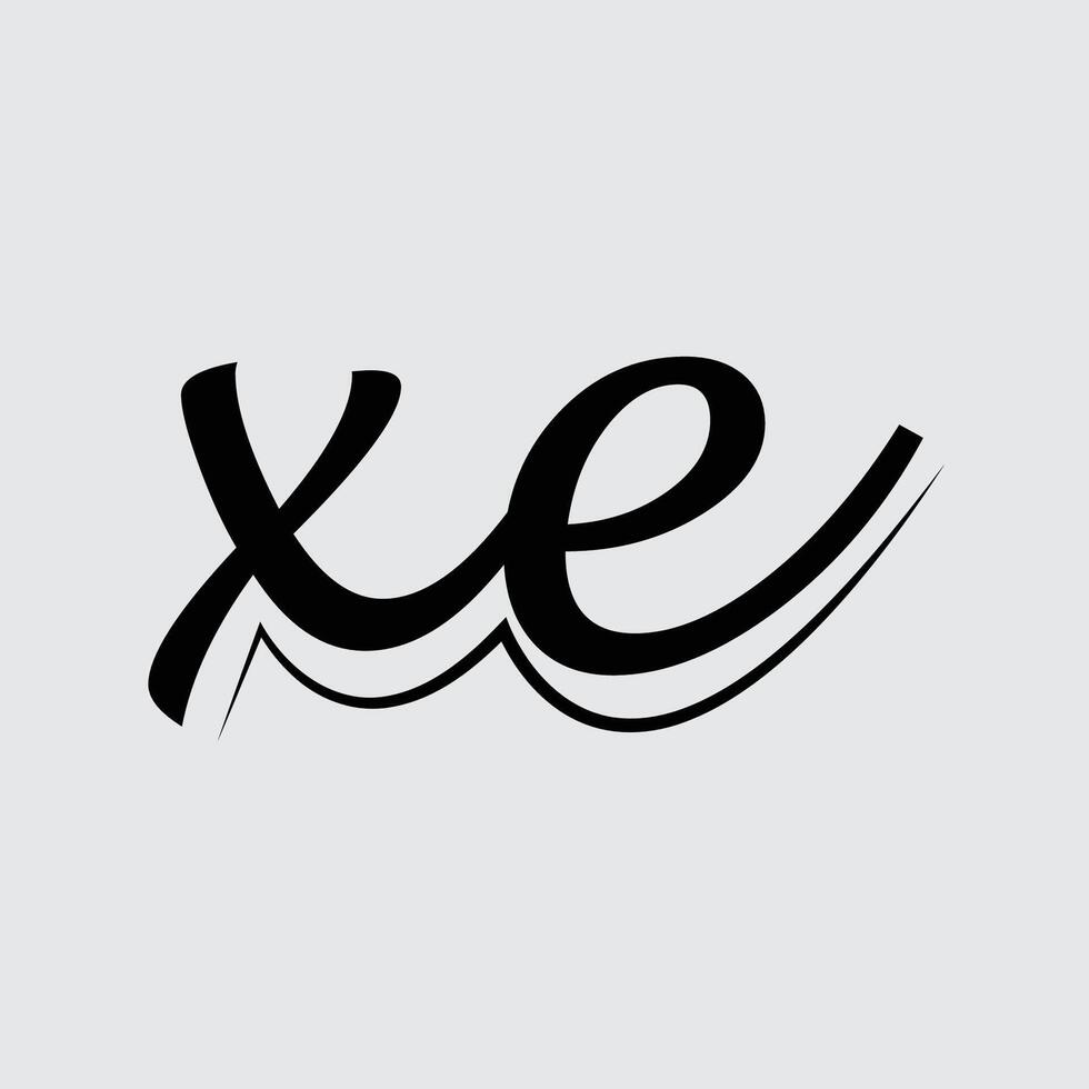 Initial letter xe logo design vector