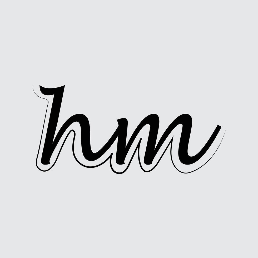 Initial letter hm logo design vector