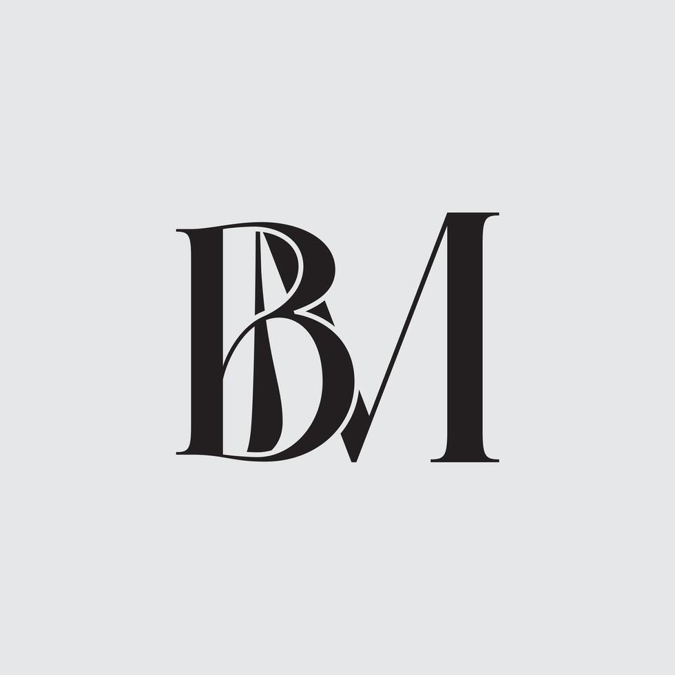 Initial letter BM logo design vector